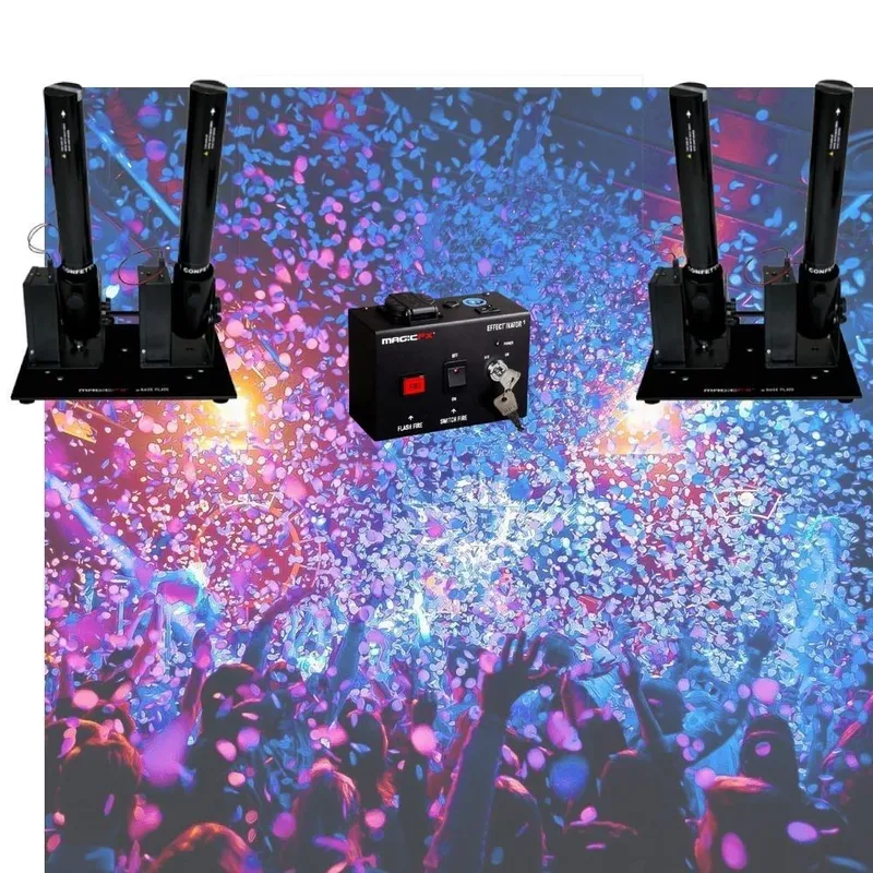 Confetti boven de dansvloer tijdens een feest