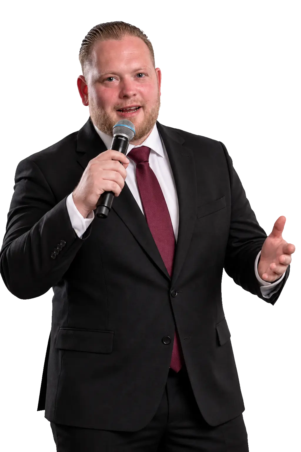 Kevin Froger met microfoon